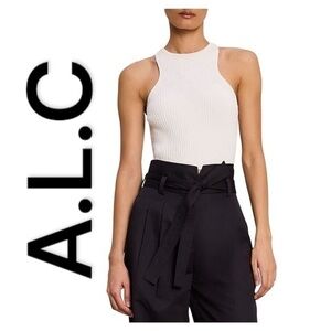 A.L.C Lucy Scoop Neck‎ sz Large NWT retails $295 color white